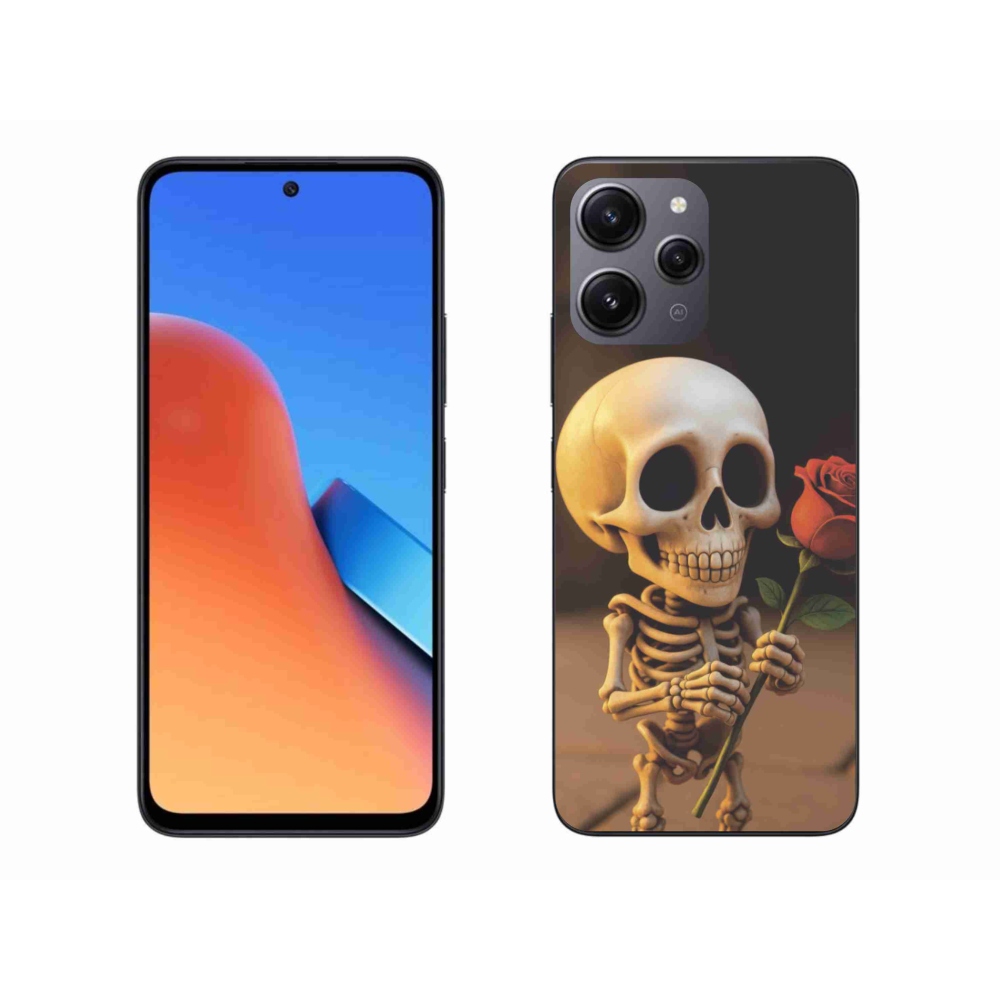 Gelový kryt mmCase na Xiaomi Redmi 12 - kostlivec s růží