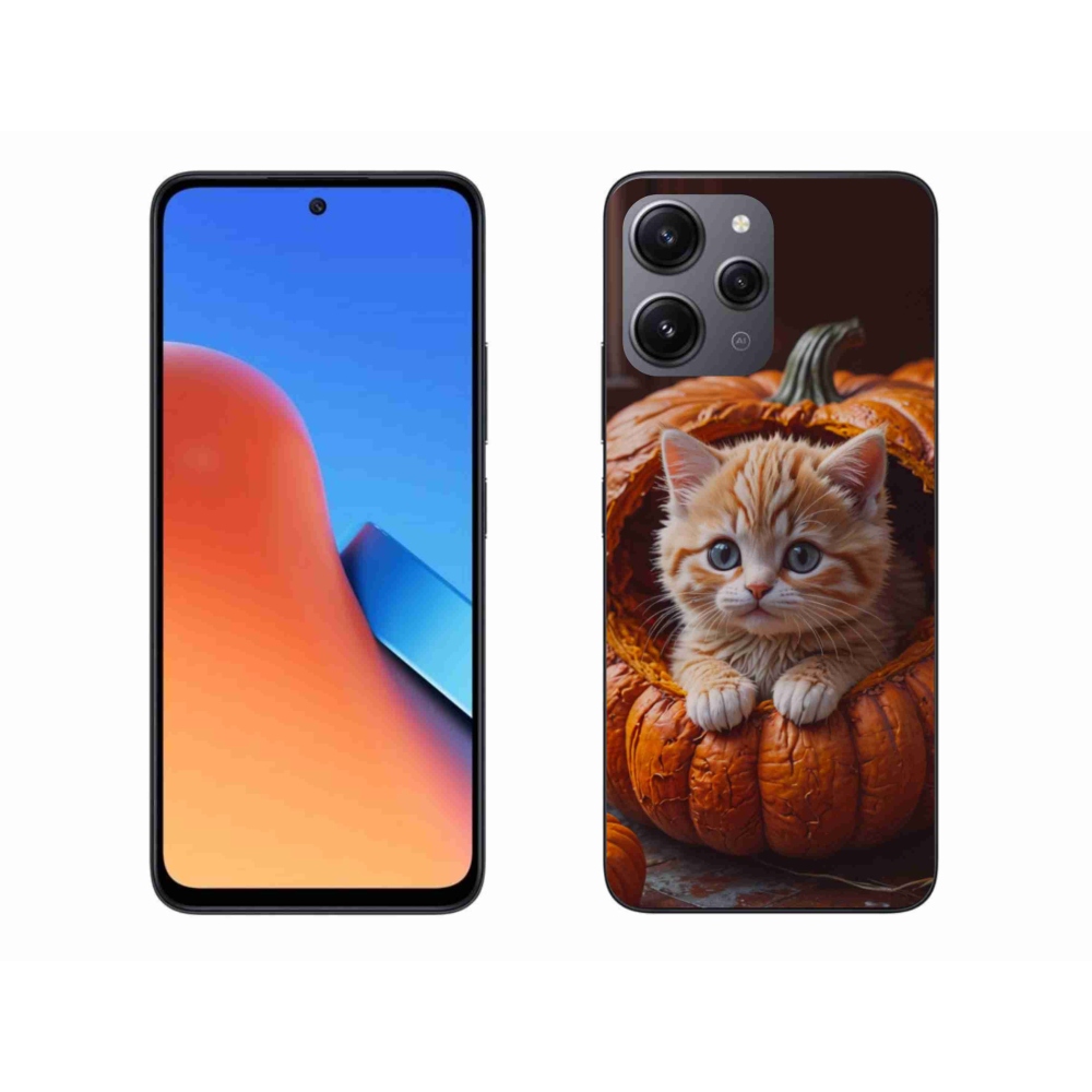 Gelový kryt mmCase na Xiaomi Redmi 12 - kotě a dýně 2