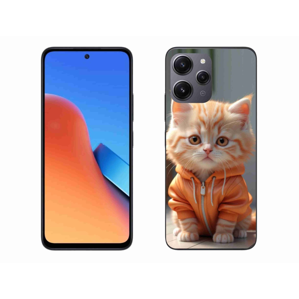 Gelový kryt mmCase na Xiaomi Redmi 12 - kotě v mikině