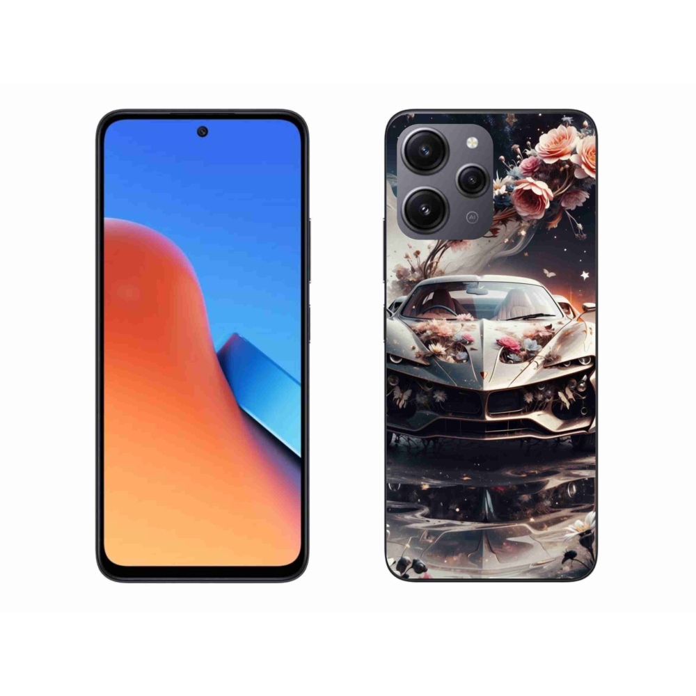 Gelový kryt mmCase na Xiaomi Redmi 12 - květinový sportovní vůz