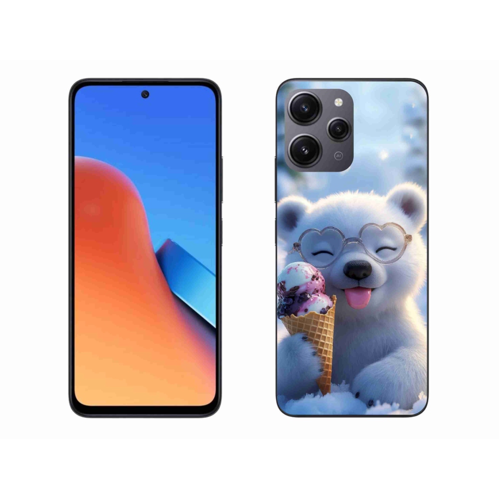 Gelový kryt mmCase na Xiaomi Redmi 12 - medvídek se zmrzlinou