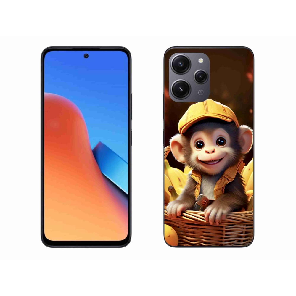 Gelový kryt mmCase na Xiaomi Redmi 12 - opice v košíku