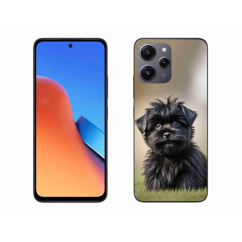Gelový kryt mmCase na Xiaomi Redmi 12 - roztomilý černý pejsek