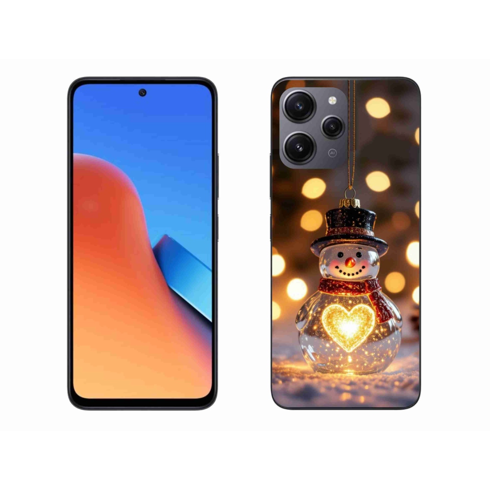 Gelový kryt mmCase na Xiaomi Redmi 12 - svítící vánoční sněhulák