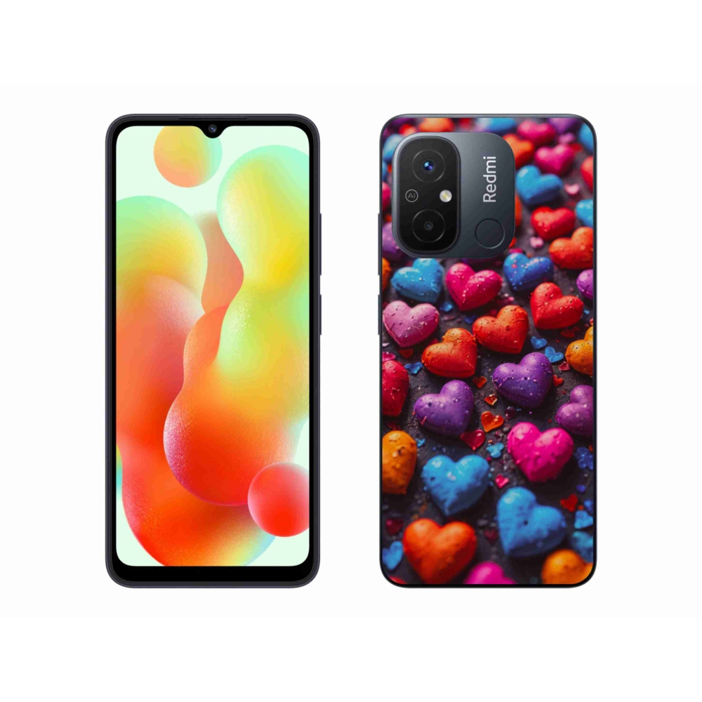Gelový kryt mmCase na Xiaomi Redmi 12C - barevná srdce