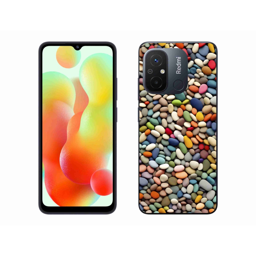 Gelový kryt mmCase na Xiaomi Redmi 12C - barevné kamínky 2