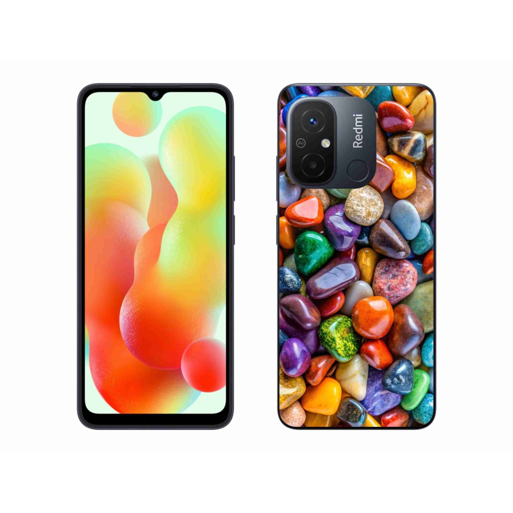 Gelový kryt mmCase na Xiaomi Redmi 12C - barevné kamínky
