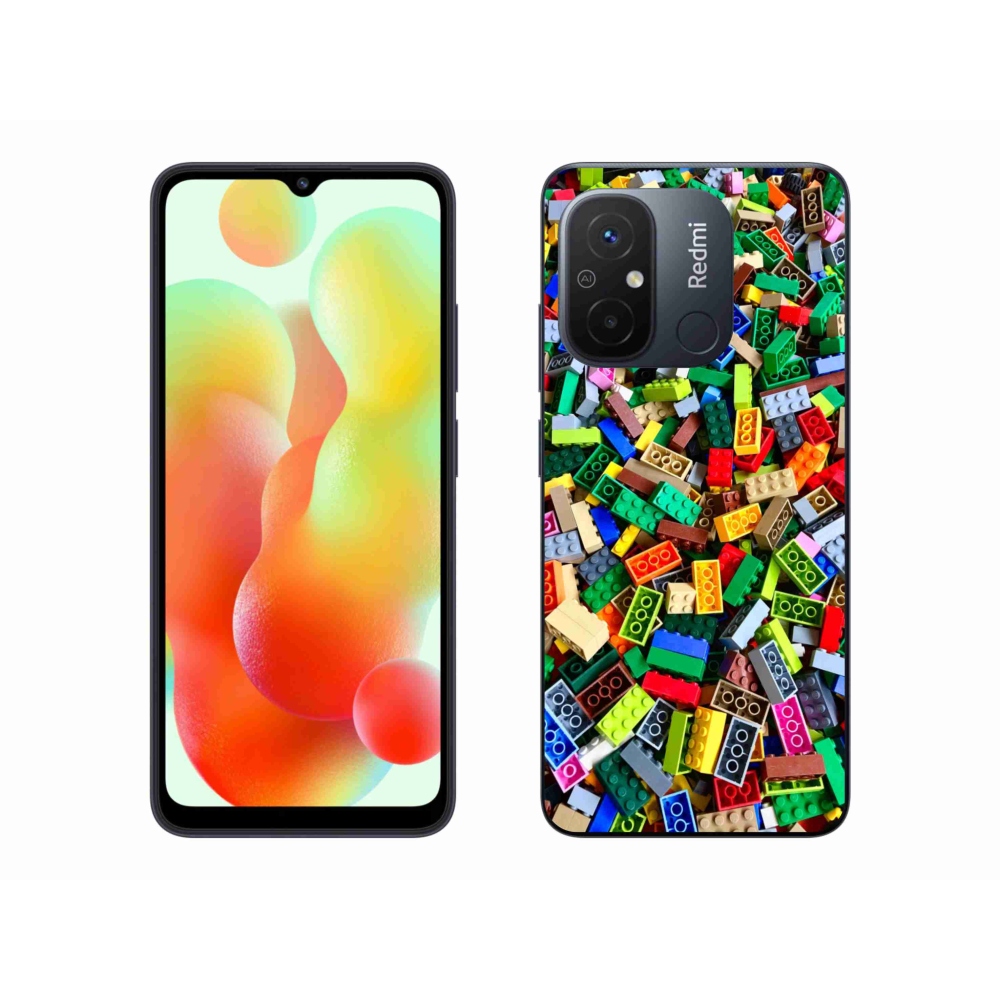 Gelový kryt mmCase na Xiaomi Redmi 12C - barevné stavební kostky