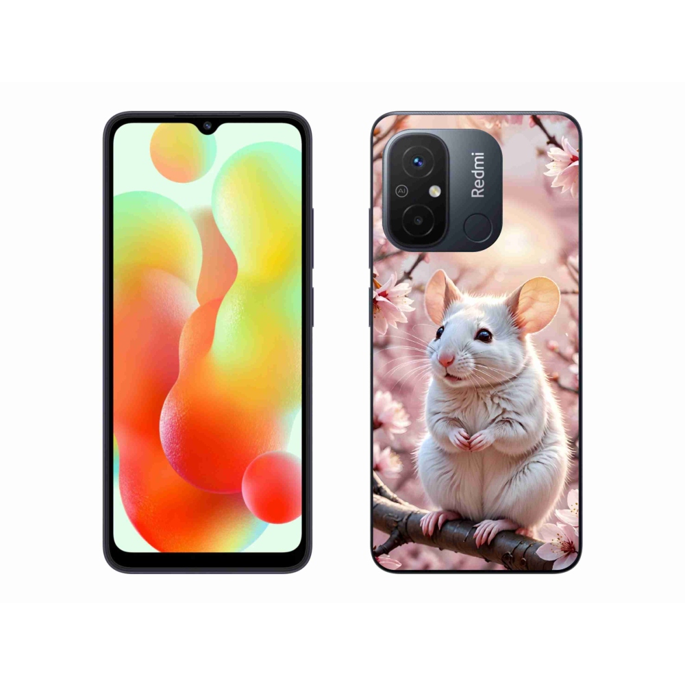 Gelový kryt mmCase na Xiaomi Redmi 12C - bílá myš na větvi