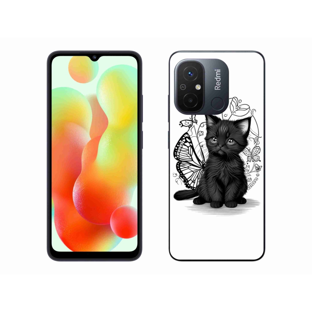 Gelový kryt mmCase na Xiaomi Redmi 12C - černé kotě