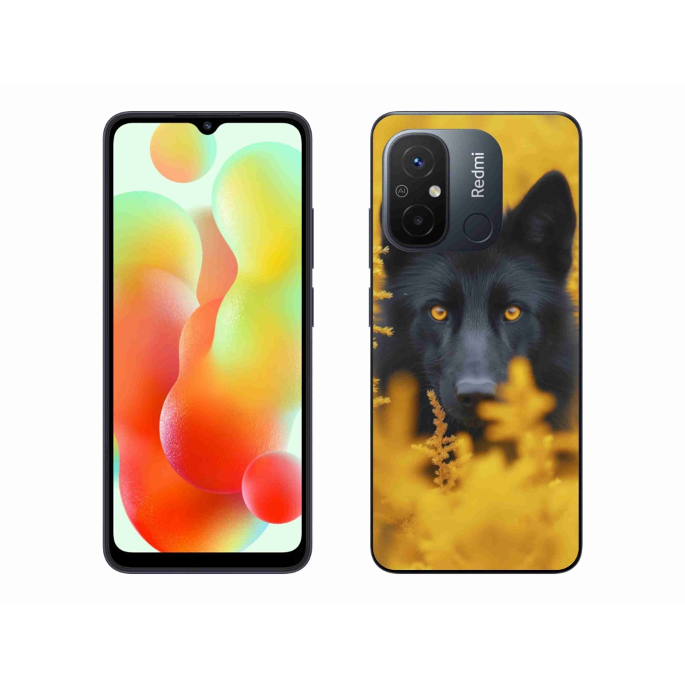Gelový kryt mmCase na Xiaomi Redmi 12C - černý vlk 2