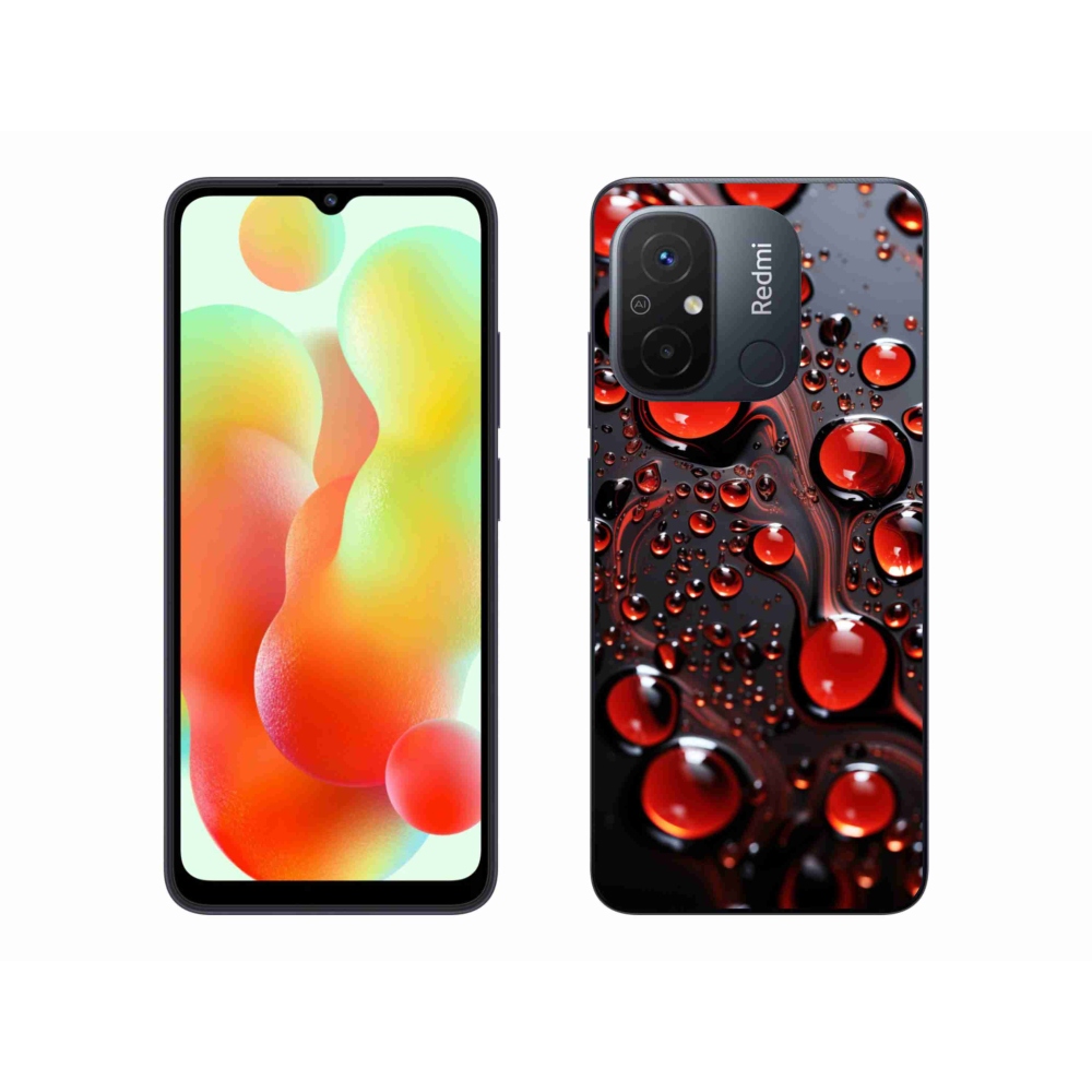 Gelový kryt mmCase na Xiaomi Redmi 12C - červené kapky 2
