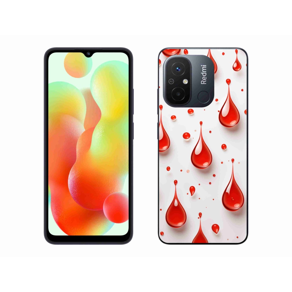 Gelový kryt mmCase na Xiaomi Redmi 12C - červené kapky