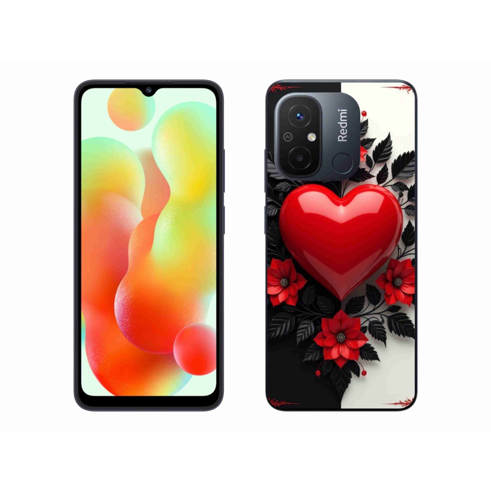 Gelový kryt mmCase na Xiaomi Redmi 12C - červené srdce