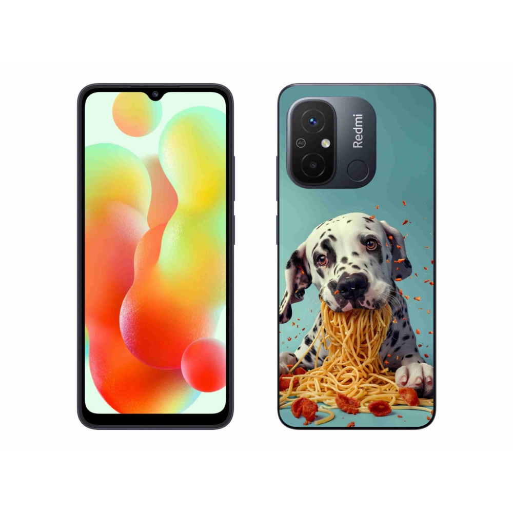Gelový kryt mmCase na Xiaomi Redmi 12C - dalmatin a špagety