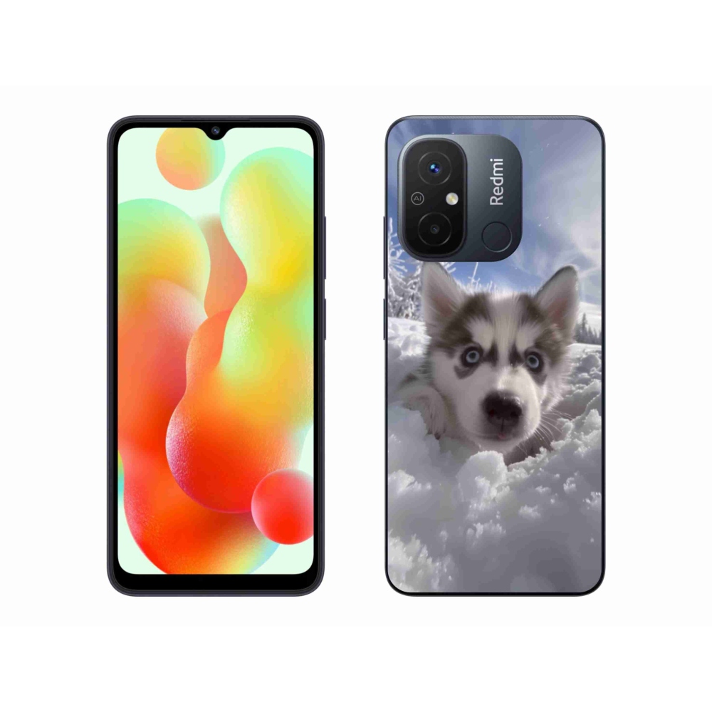 Gelový kryt mmCase na Xiaomi Redmi 12C - husky ve sněhu