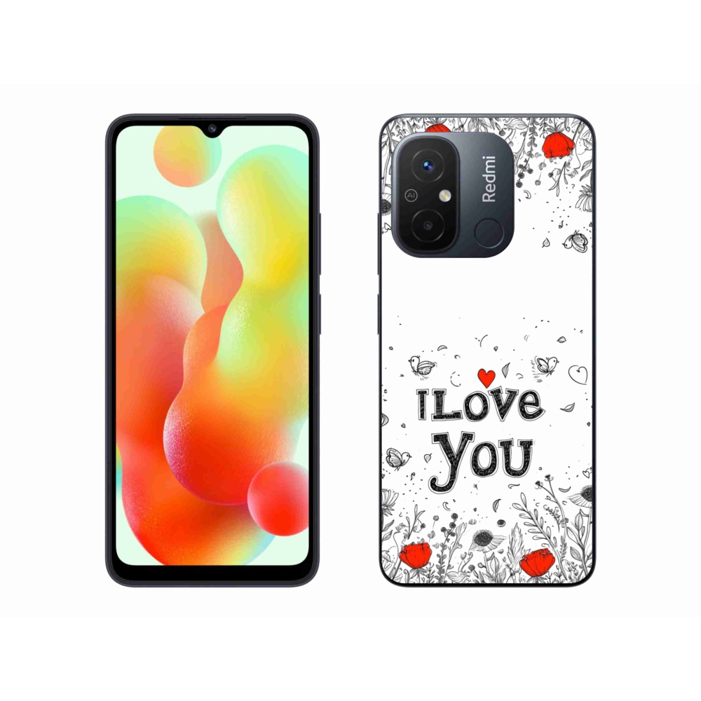 Gelový kryt mmCase na Xiaomi Redmi 12C - I love you bílé pozadí