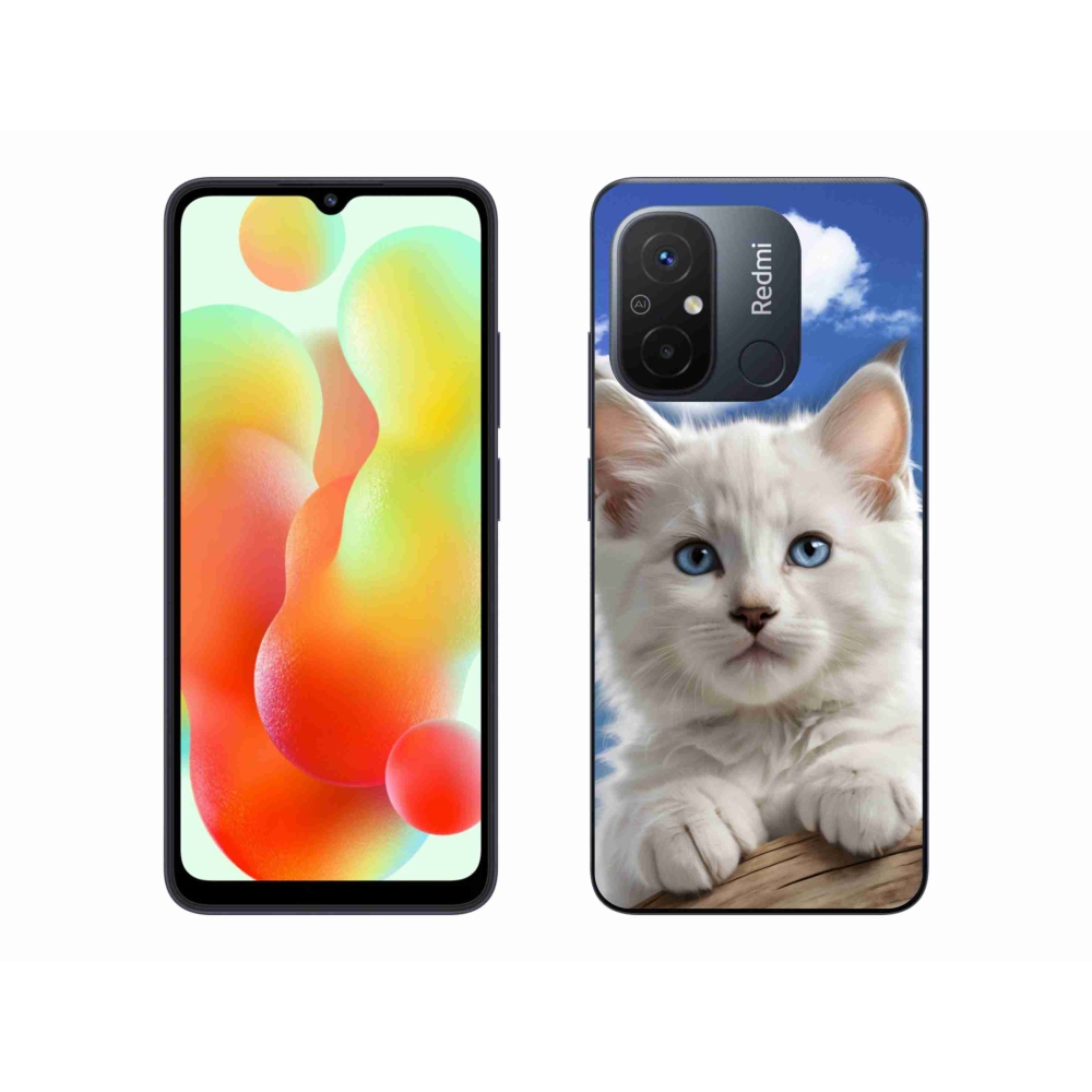 Gelový kryt mmCase na Xiaomi Redmi 12C - kotě a oblaka