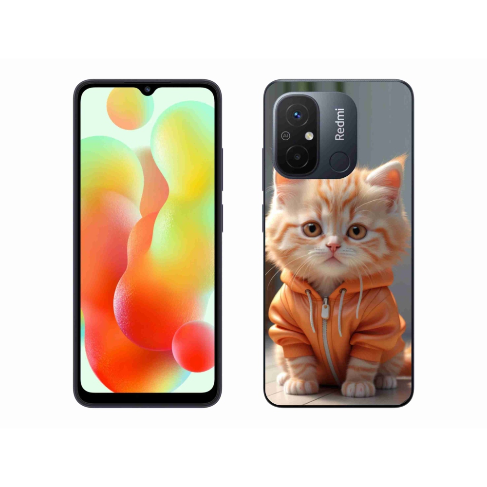 Gelový kryt mmCase na Xiaomi Redmi 12C - kotě v mikině