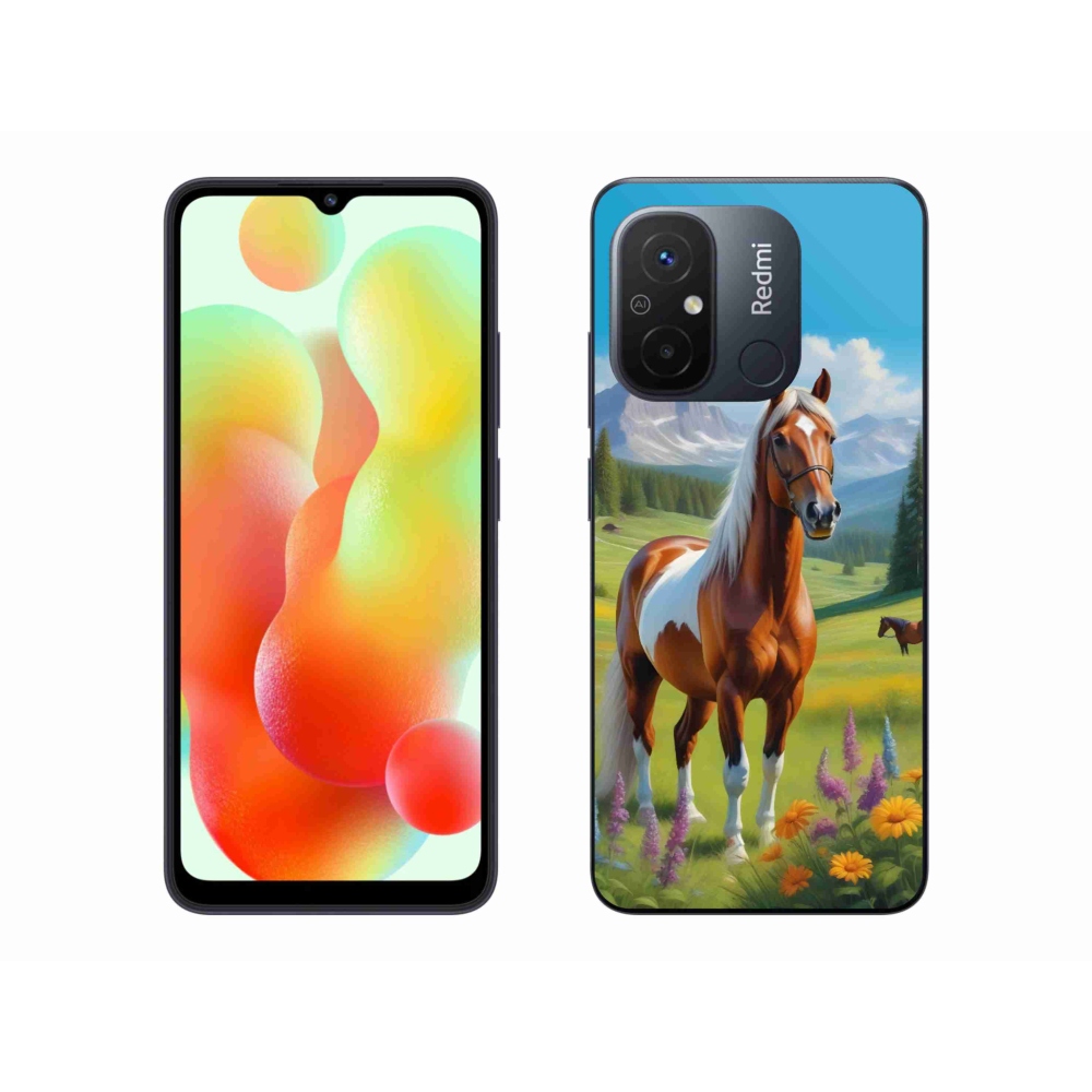 Gelový kryt mmCase na Xiaomi Redmi 12C - kůň na louce