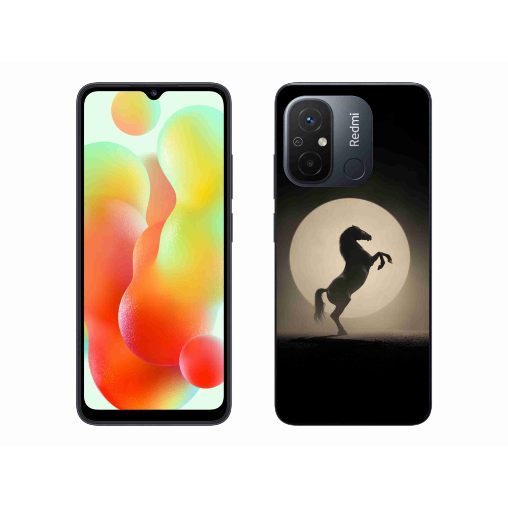 Gelový kryt mmCase na Xiaomi Redmi 12C - kůň v siluetě