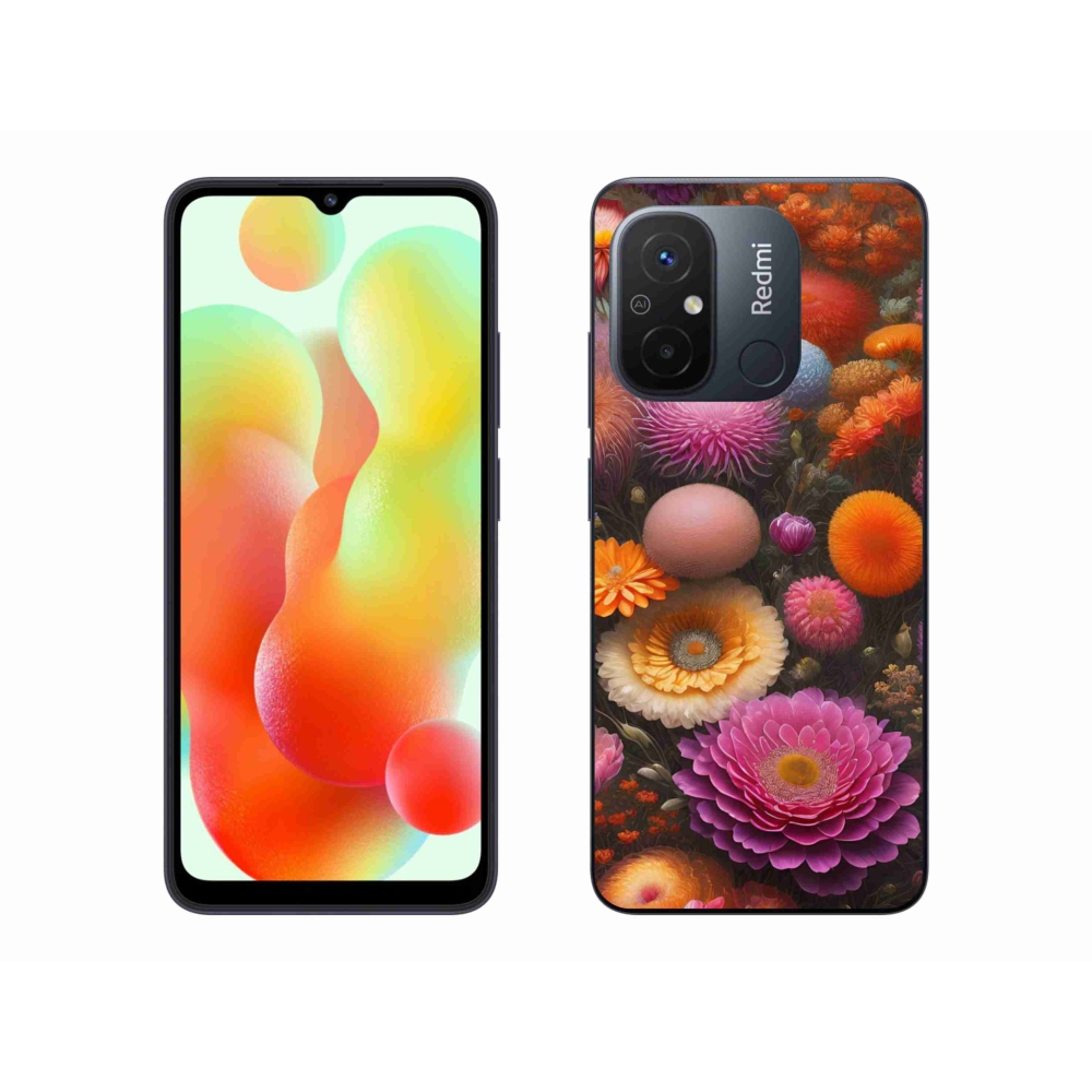 Gelový kryt mmCase na Xiaomi Redmi 12C - květinová kompozice