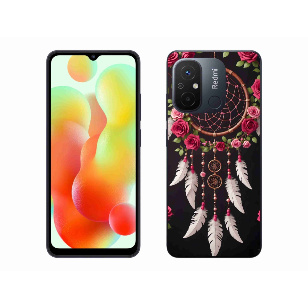 Gelový kryt mmCase na Xiaomi Redmi 12C - lapač snů s růžemi