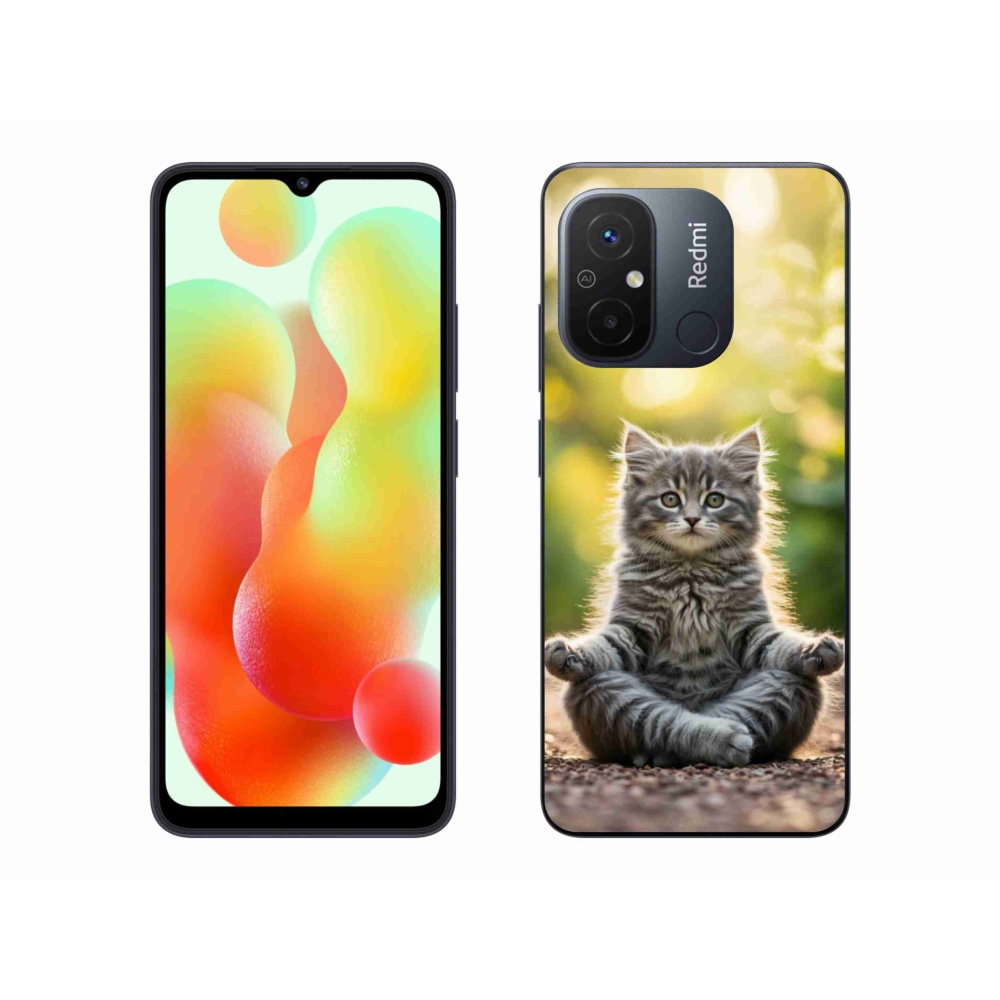 Gelový kryt mmCase na Xiaomi Redmi 12C - meditující kotě