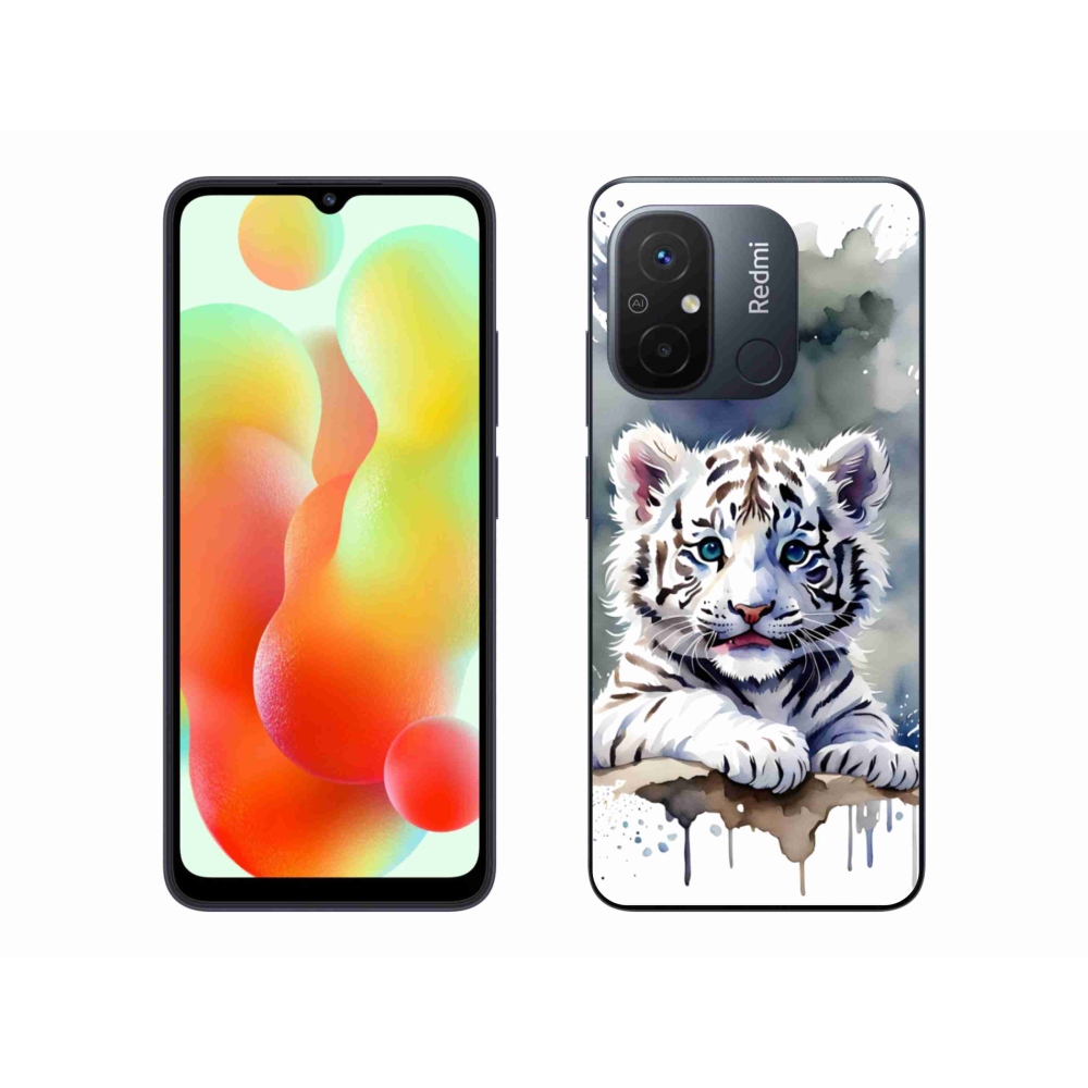 Gelový kryt mmCase na Xiaomi Redmi 12C - mládě bílého tygra