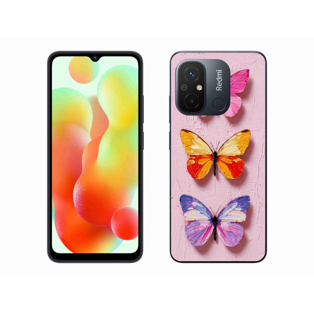 Gelový kryt mmCase na Xiaomi Redmi 12C - motýlí trojice