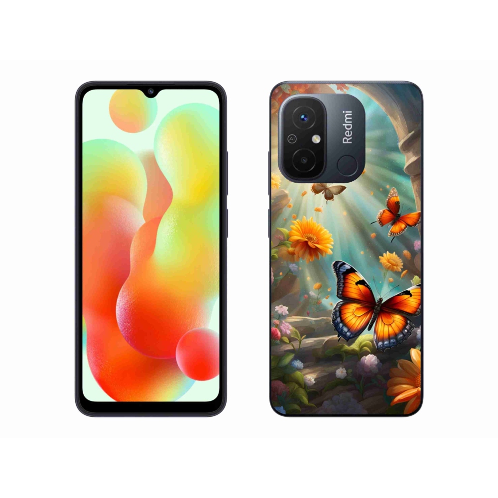 Gelový kryt mmCase na Xiaomi Redmi 12C - motýlí zahrada 2