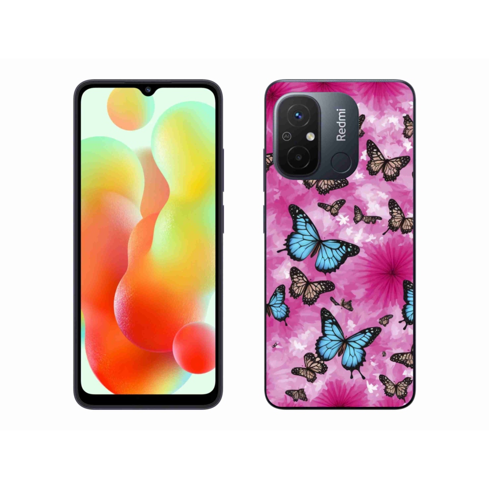 Gelový kryt mmCase na Xiaomi Redmi 12C - motýlí zahrada