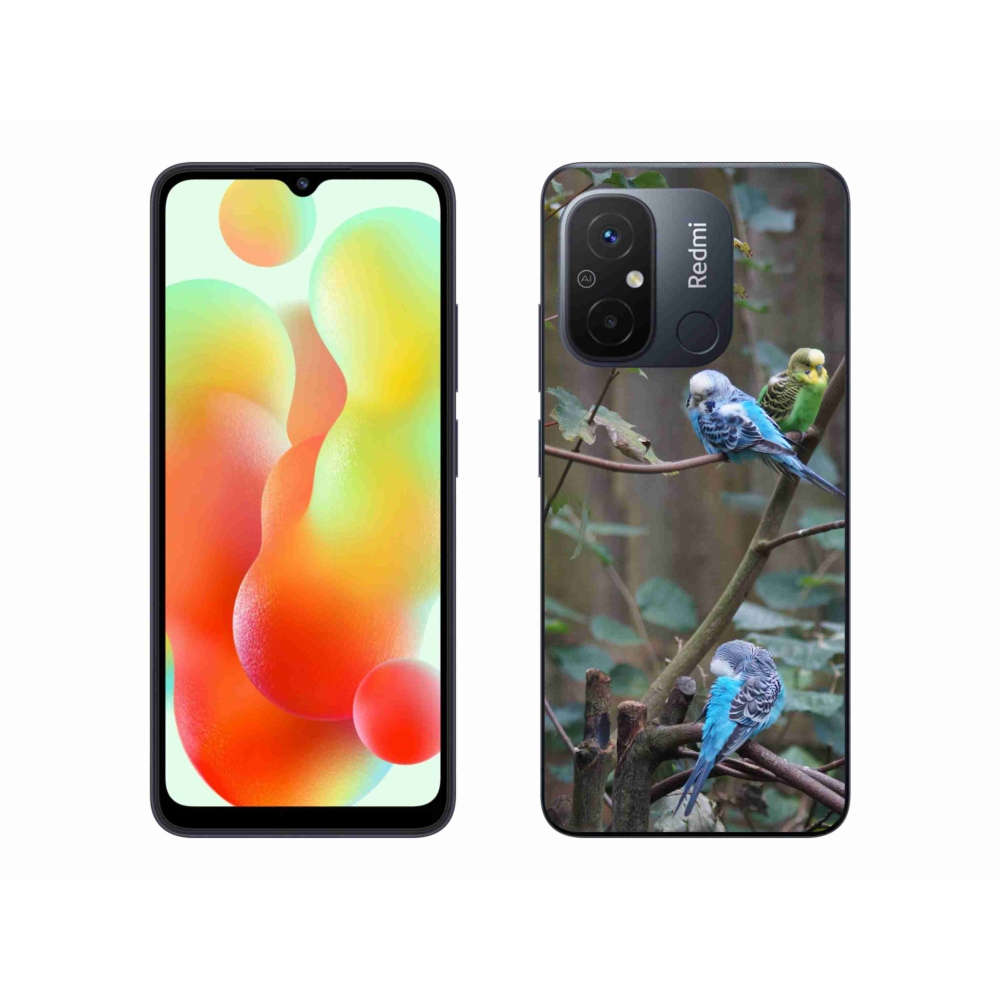 Gelový kryt mmCase na Xiaomi Redmi 12C - papoušci na větvi