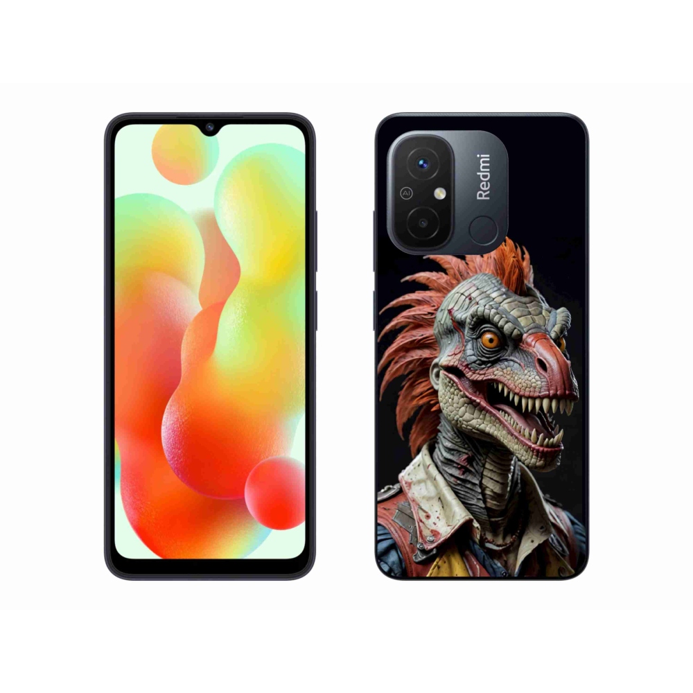 Gelový kryt mmCase na Xiaomi Redmi 12C - punk dinosaurus