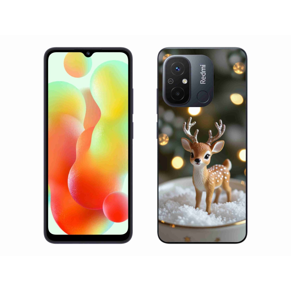 Gelový kryt mmCase na Xiaomi Redmi 12C - roztomilý vánoční jelen