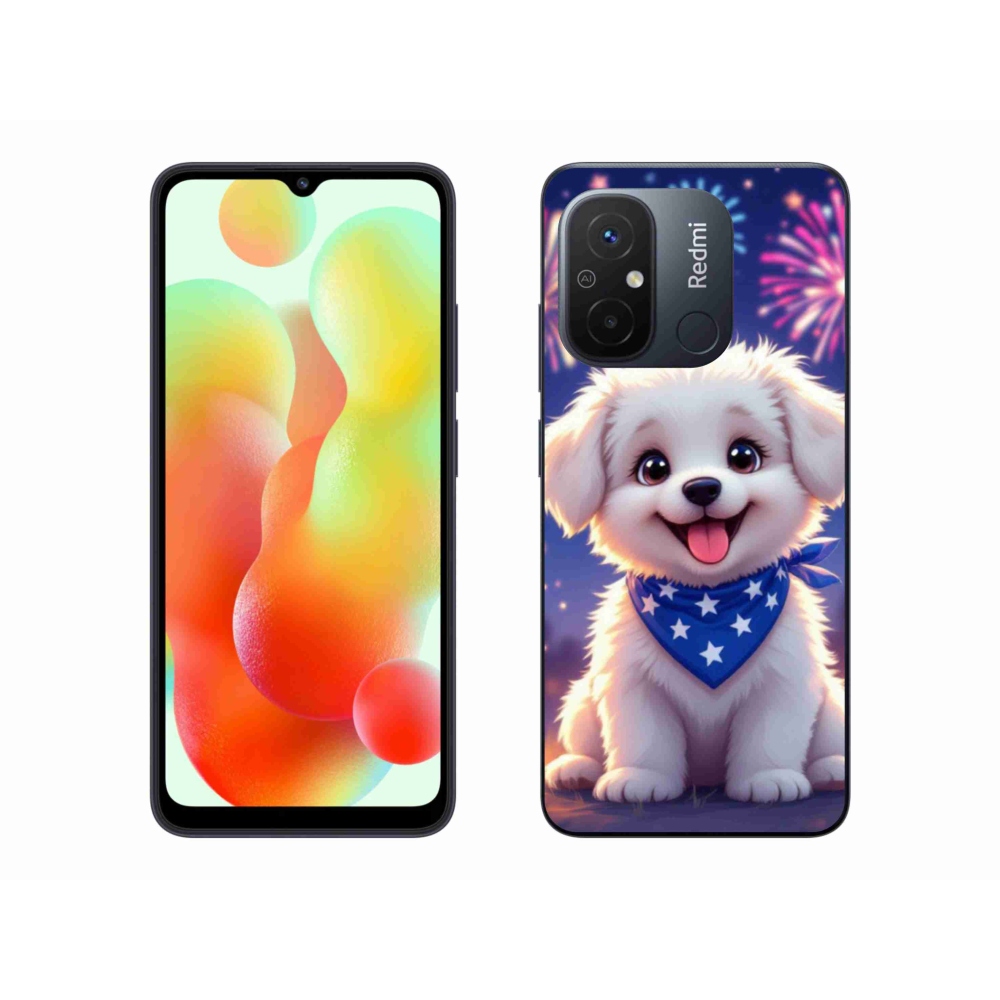 Gelový kryt mmCase na Xiaomi Redmi 12C - slavnostní štěně