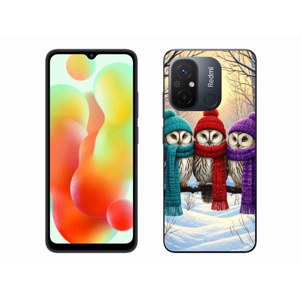 Gelový kryt mmCase na Xiaomi Redmi 12C - soví přátelé