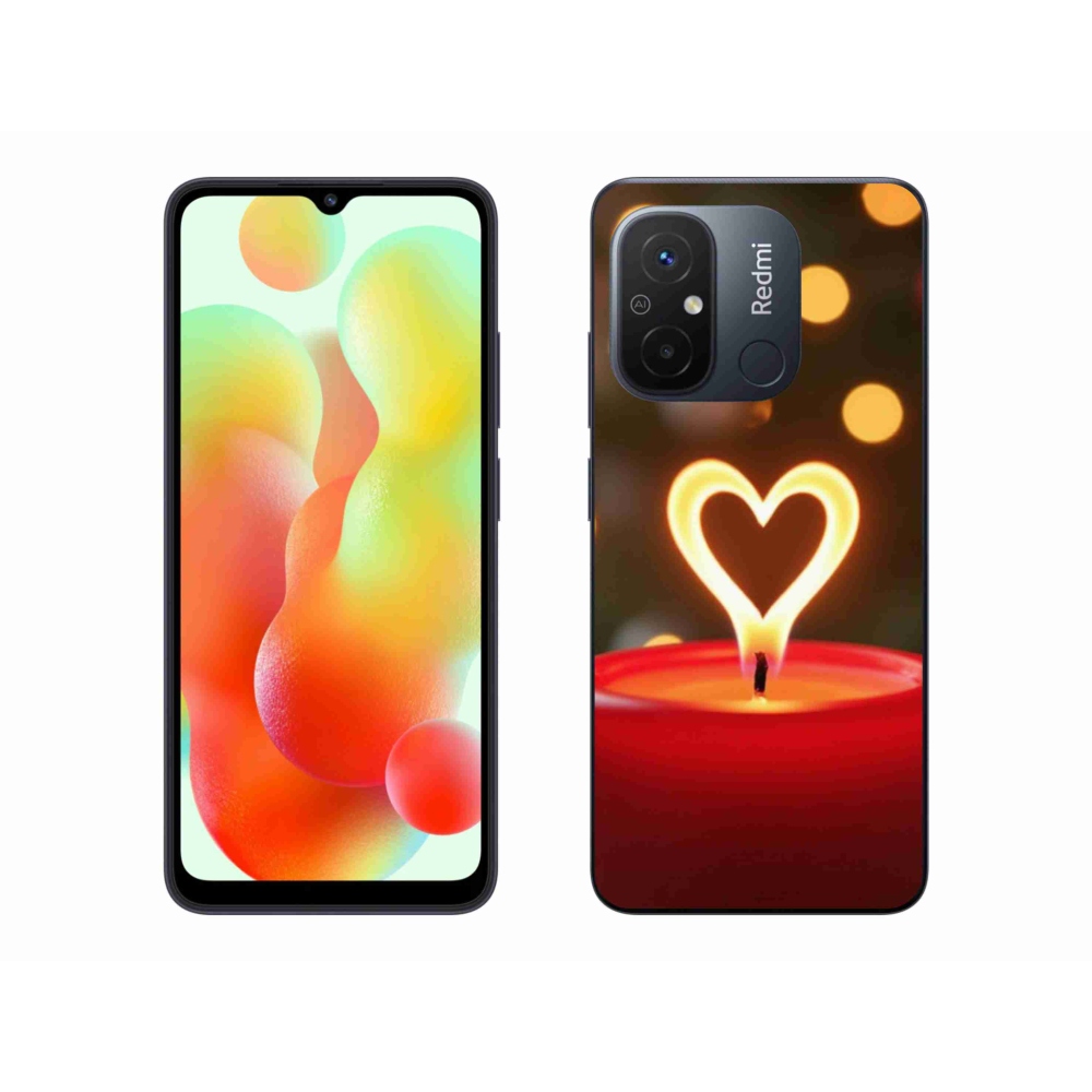 Gelový kryt mmCase na Xiaomi Redmi 12C - srdce z plamene