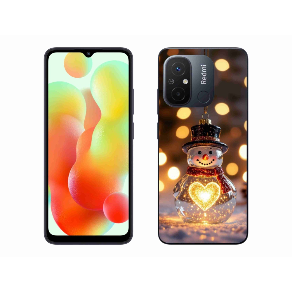 Gelový kryt mmCase na Xiaomi Redmi 12C - svítící vánoční sněhulák