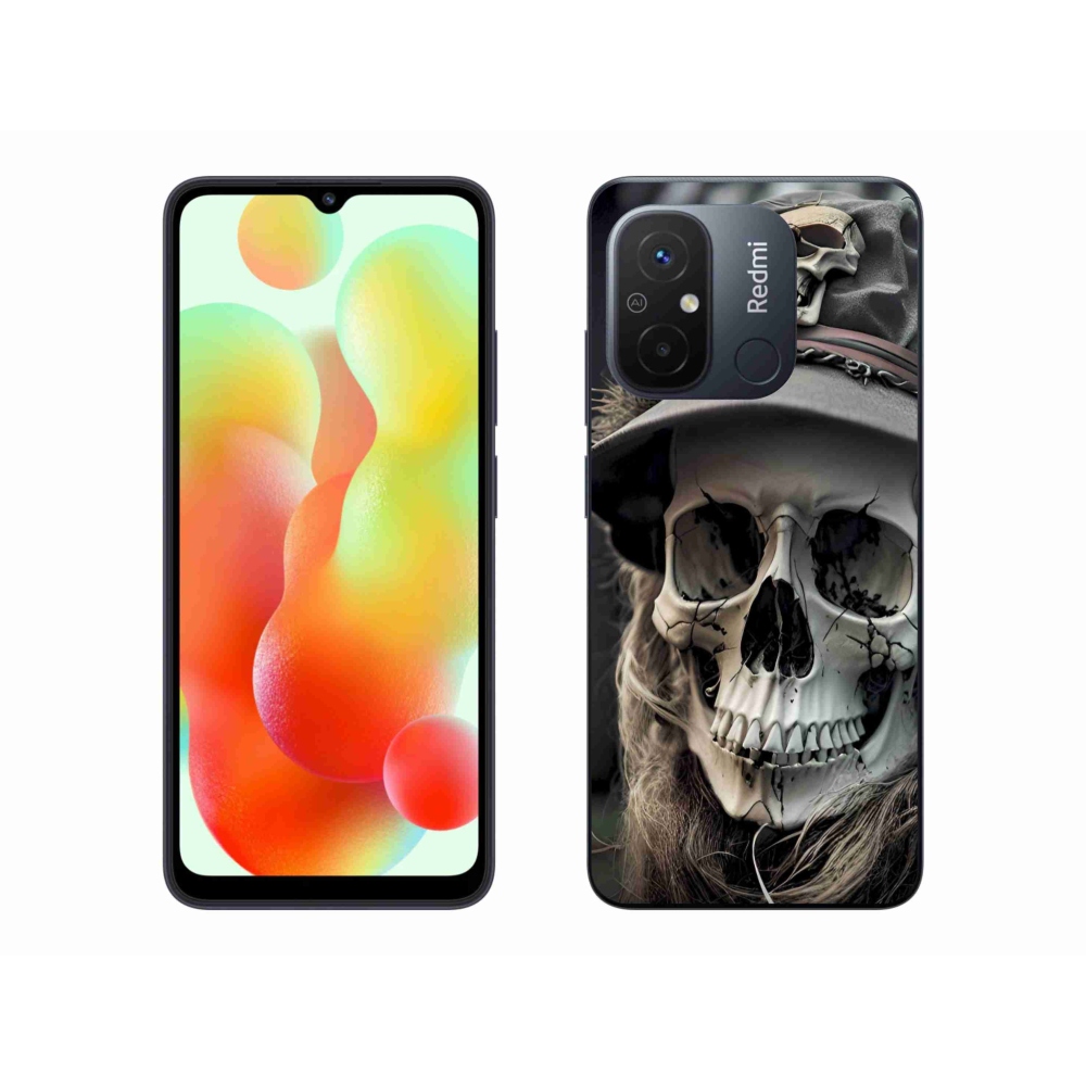 Gelový kryt mmCase na Xiaomi Redmi 12C - temná lebka