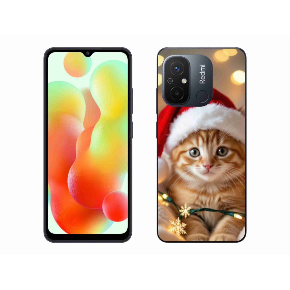 Gelový kryt mmCase na Xiaomi Redmi 12C - vánoční kotě