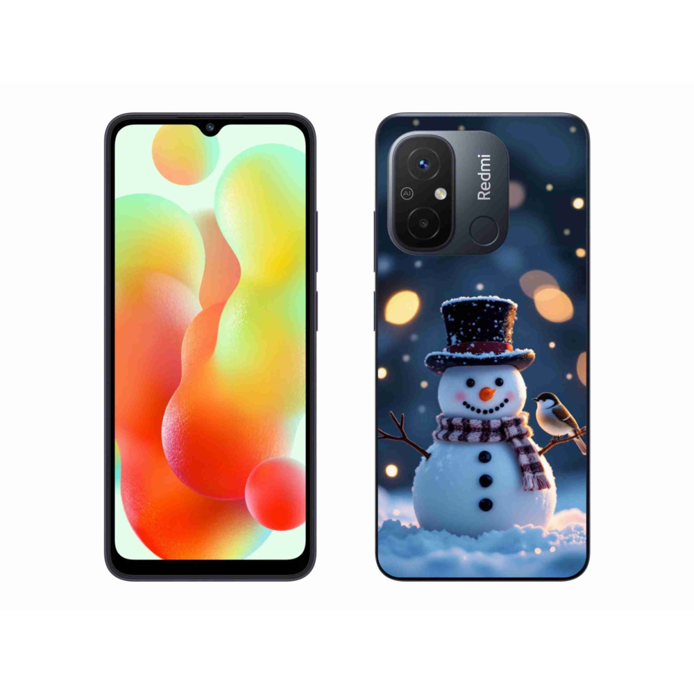 Gelový kryt mmCase na Xiaomi Redmi 12C - vánoční sněhulák