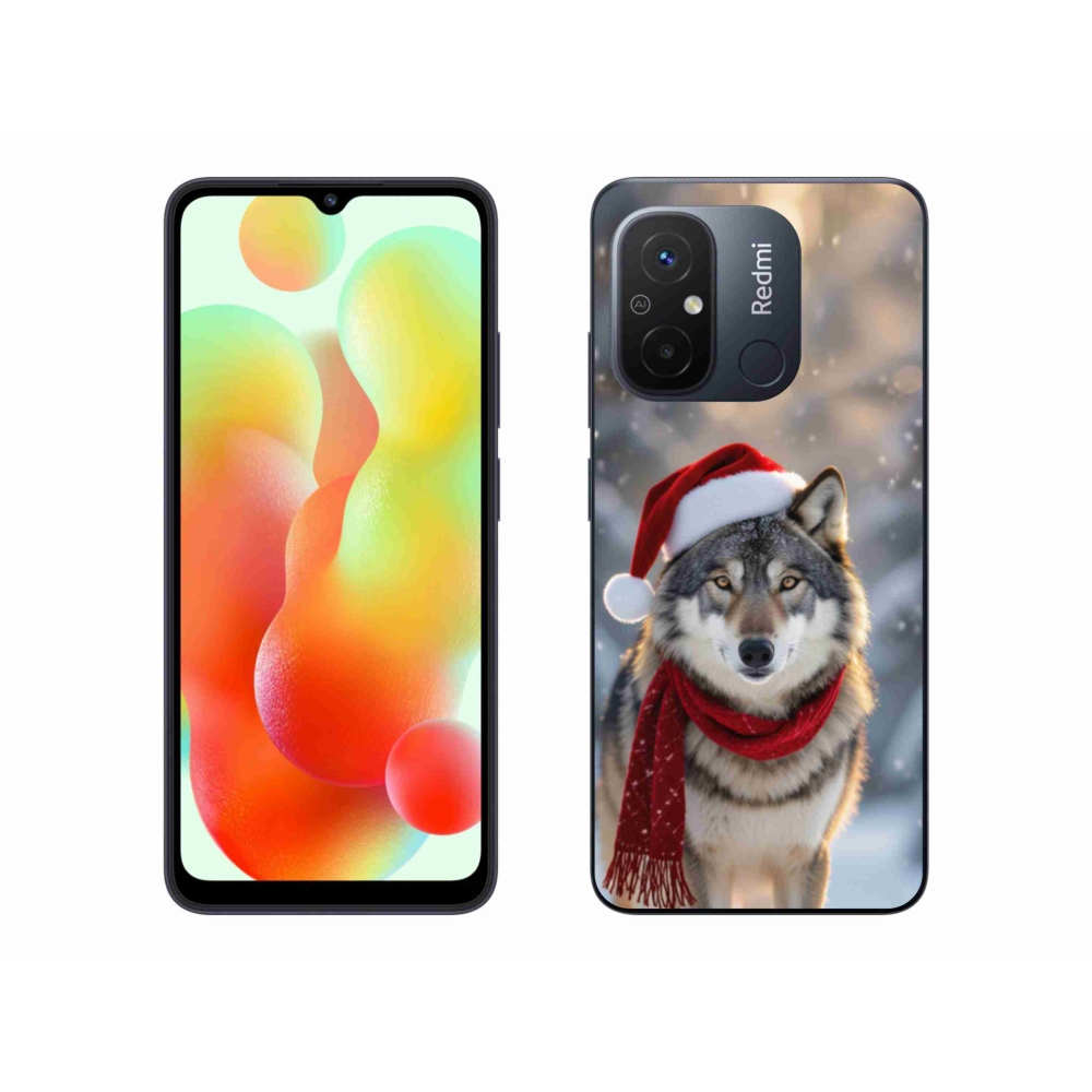 Gelový kryt mmCase na Xiaomi Redmi 12C - vánoční vlk