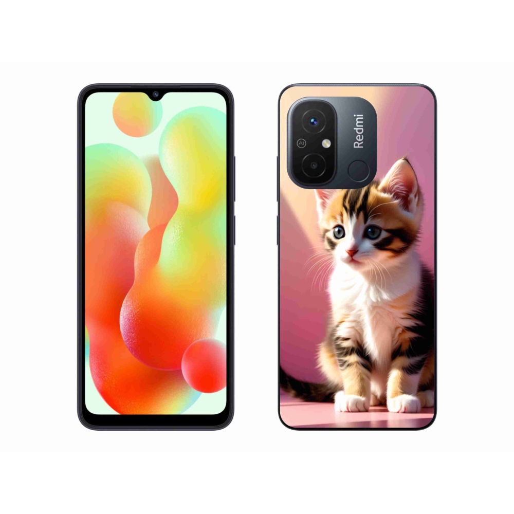 Gelový kryt mmCase na Xiaomi Redmi 12C - zvědavé kotě 2
