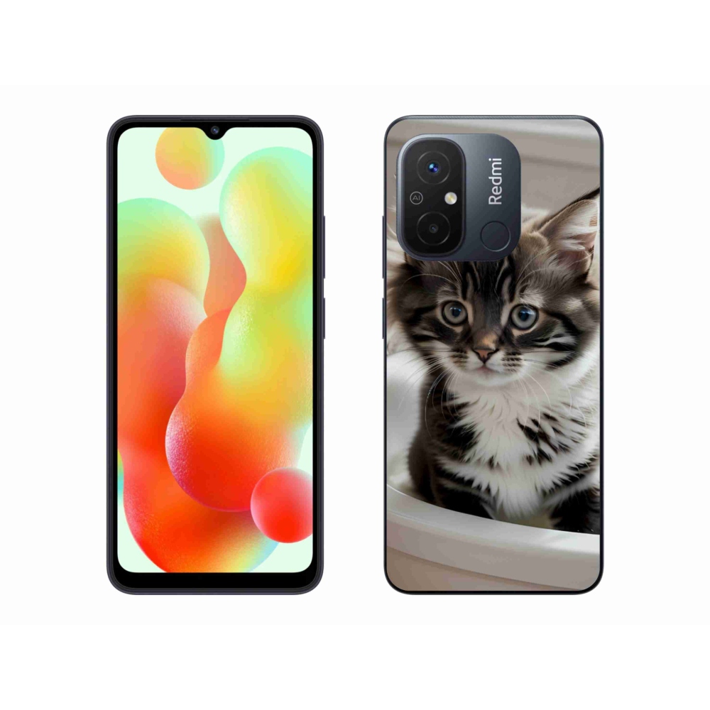Gelový kryt mmCase na Xiaomi Redmi 12C - zvědavé kotě
