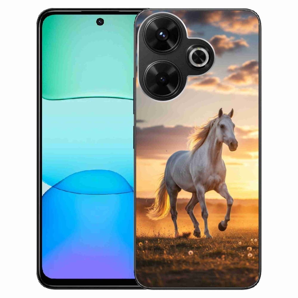Gelový kryt mmCase na Xiaomi Redmi 13 4G/Poco M6 4G - běžící bílý kůň 2