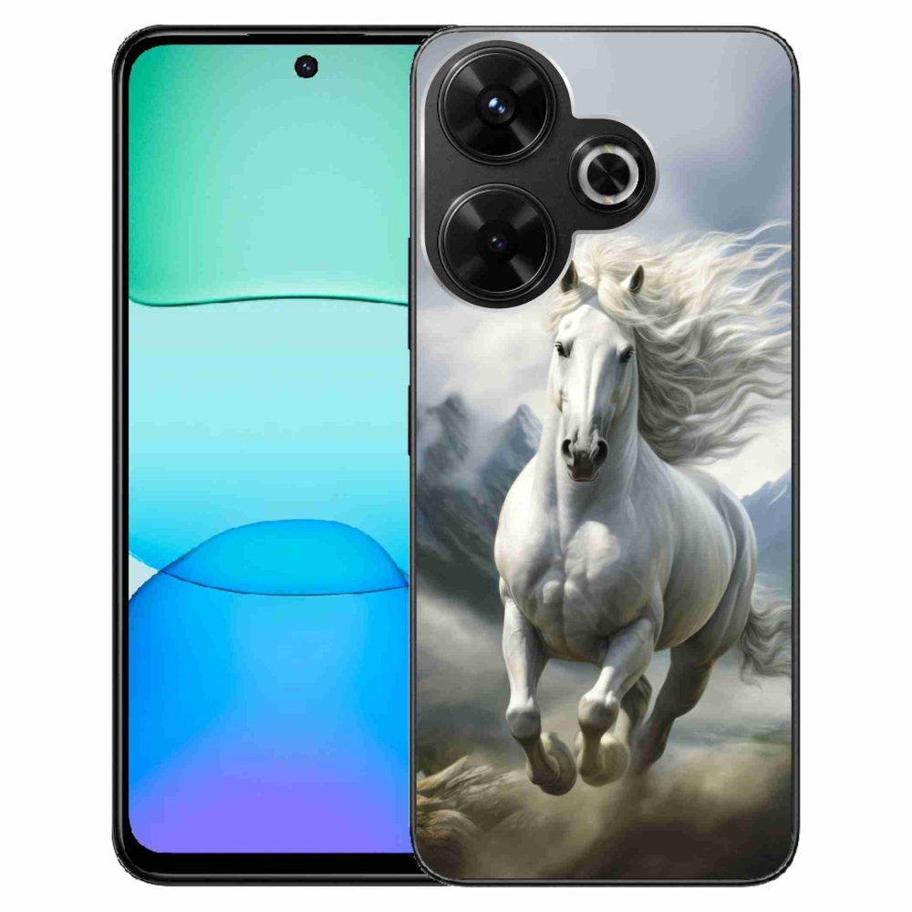 Gelový kryt mmCase na Xiaomi Redmi 13 4G/ Poco M6 4G - běžící bílý kůň 3