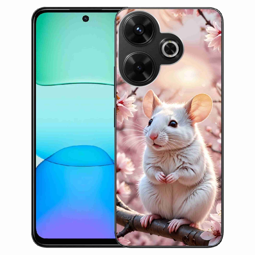 Gelový kryt mmCase na Xiaomi Redmi 13 4G/ Poco M6 4G - bílá myš na větvi