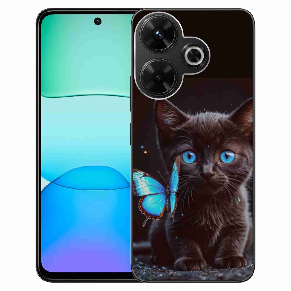 Gelový kryt mmCase na Xiaomi Redmi 13 4G/Poco M6 4G - černé kotě 3