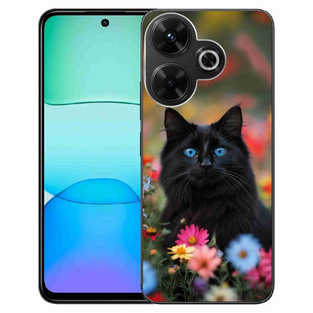 Gelový kryt mmCase na Xiaomi Redmi 13 4G/ Poco M6 4G - černé kotě 4